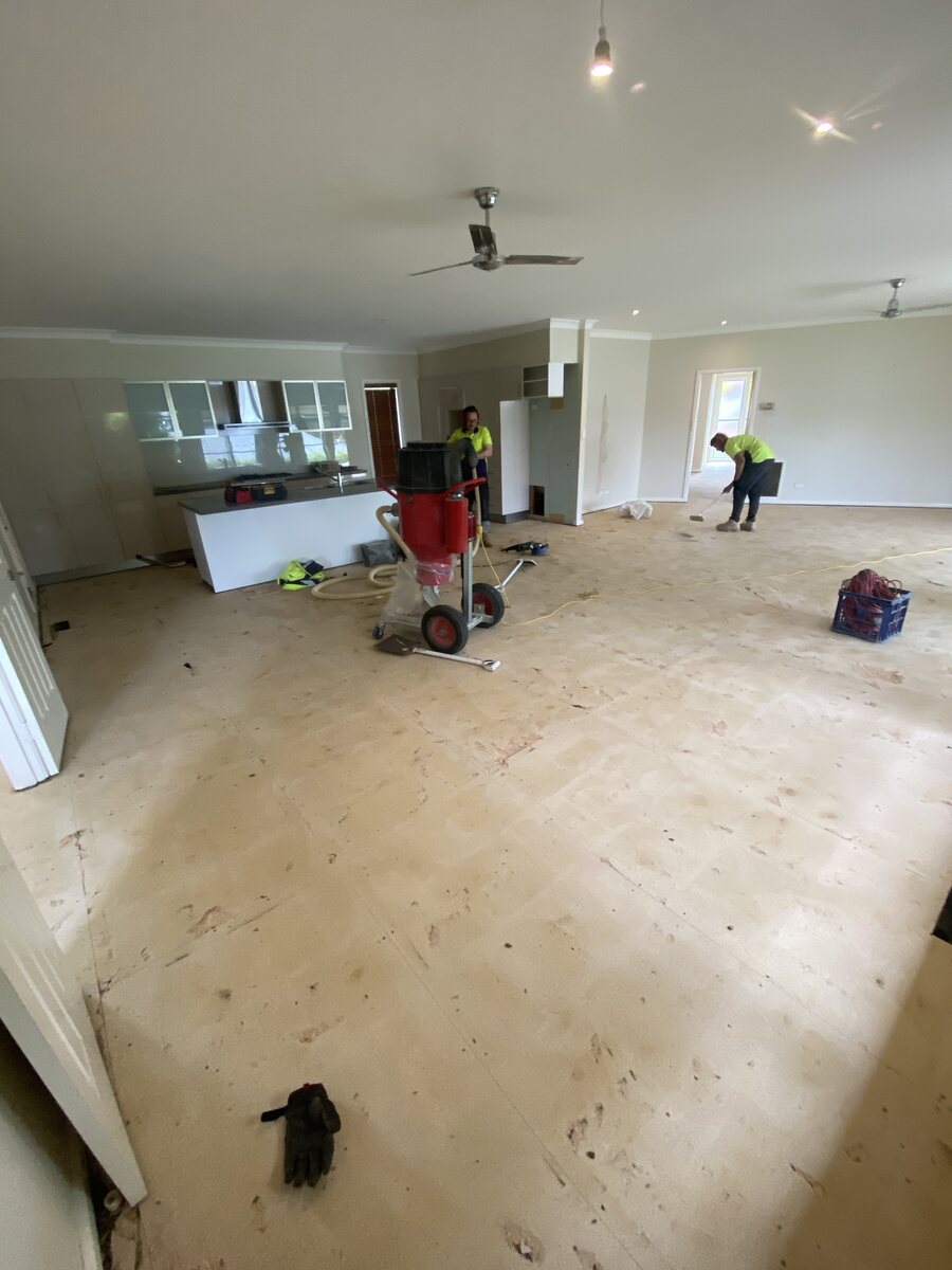 Living area clean after floor removal